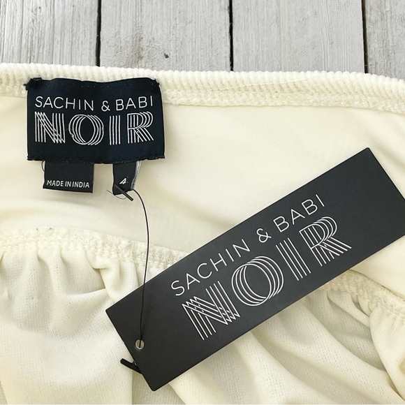 SACHIN & BABI NOIR Floral Appliqué Ruffle Halter Mini Dress - Picture 5 of 6